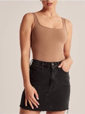 NEW Abercrombie & Fitch ultra high-rise Jean mini skirt black 27/4 short